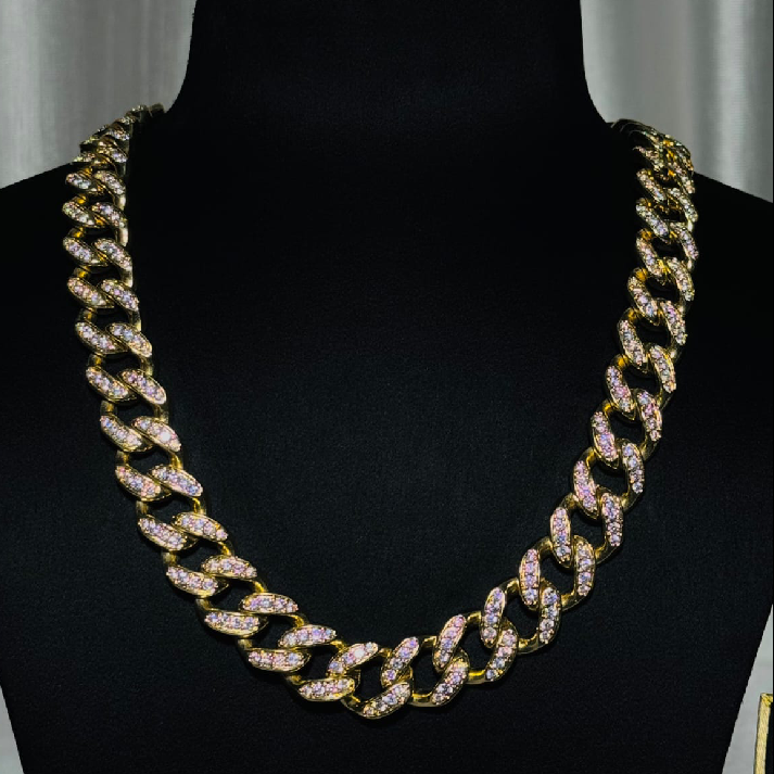 24-Inch Gold Iced Cuban Link Statement Chain | Noore by Neetu Kaushal