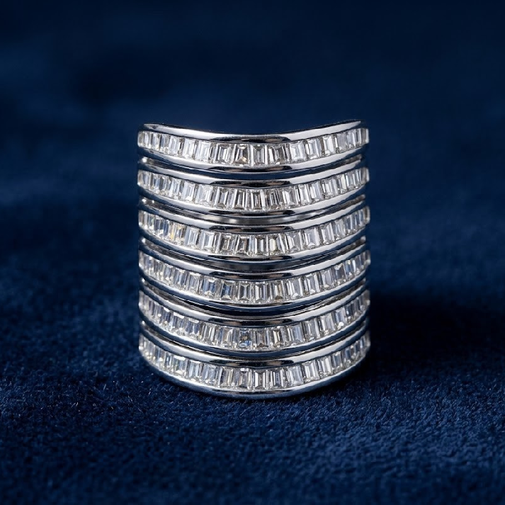 Luxe Baguette CZ Multi-Band Statement Ring ✨