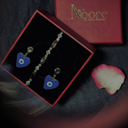 Evil Eye Protection Combo – Heart Earrings & Charm Bracelet