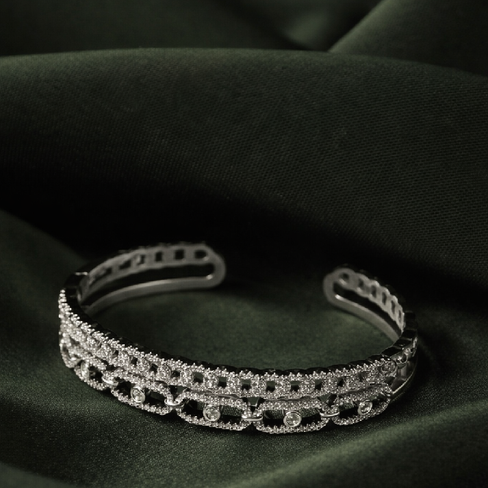Elegant Crystal Layered Cuff Bracelet