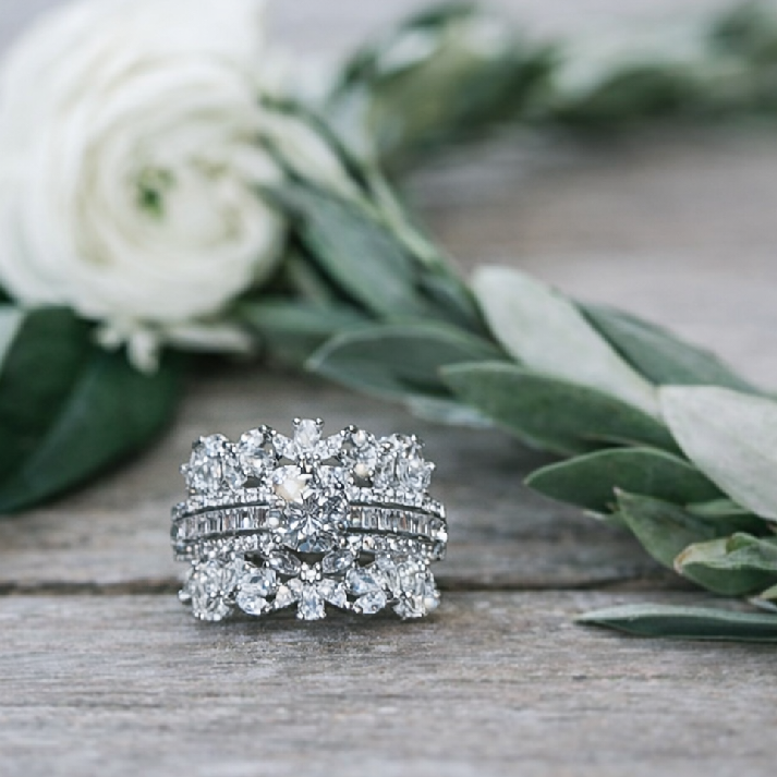 Royal Blossom CZ Crown Statement Ring ✨