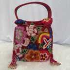 Beaded Floral Potli in Vibrant Red – Noore by Neetu Kaushal