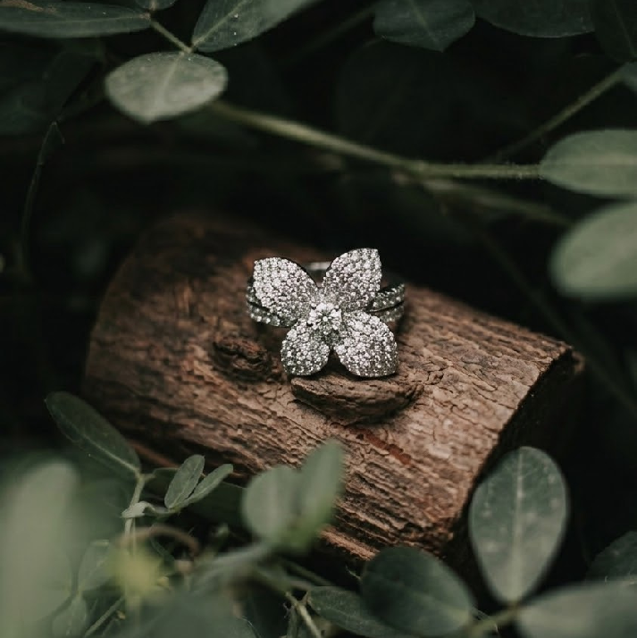 Blossom Sparkle CZ Floral Ring – Noore by Neetu Kaushal ✨