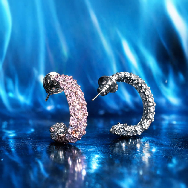 Dual Tone CZ Sparkle Hoop Earrings – Noore by Neetu Kaushal ✨