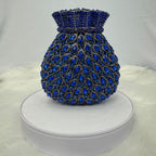 Royal Blue Crystal Potli Clutch – Noore by Neetu Kaushal