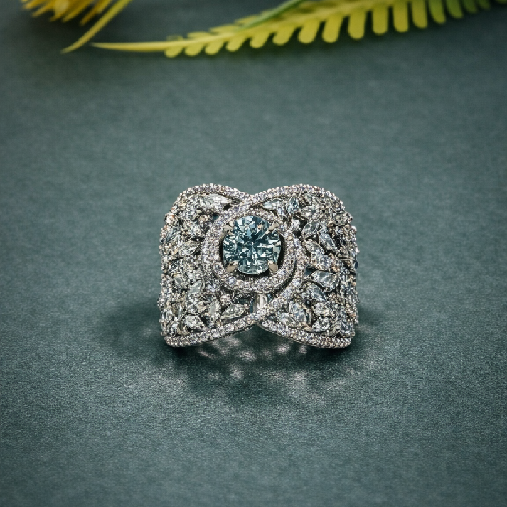 Royal Bloom CZ Statement Ring for Girls ✨