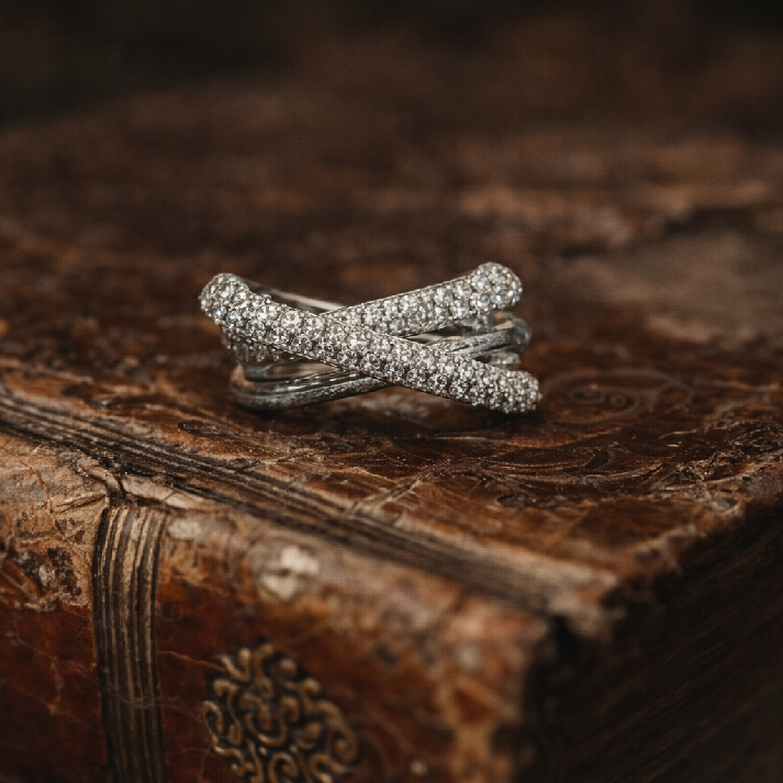 Infinity Sparkle CZ Crisscross Ring ✨