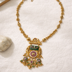 Noore Regal Temple Pendant Necklace Set