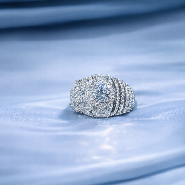 Celestial Bloom CZ Cluster Statement Ring ✨