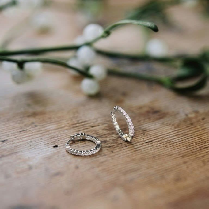 Minimal Sparkle CZ Mini Hoop Earrings – Noore by Neetu Kaushal ✨