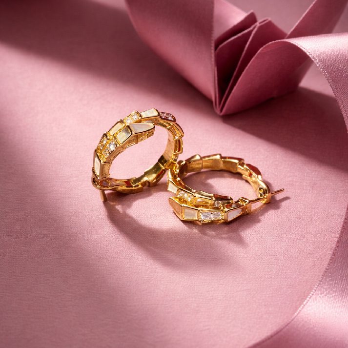 Geometric Crystal Hoop Earrings