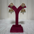 Royal Multicolor Kundan Pearl Jhumka Earrings