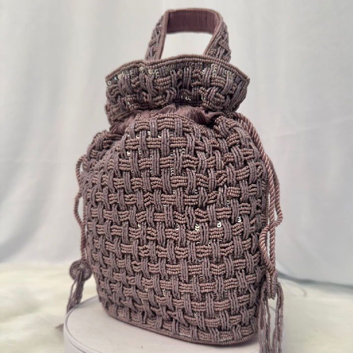 Dusty Rose Weave Potli – By Noore