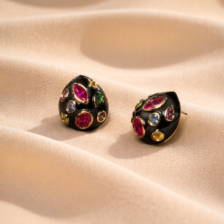 Midnight Prism Luxe Stud Earrings