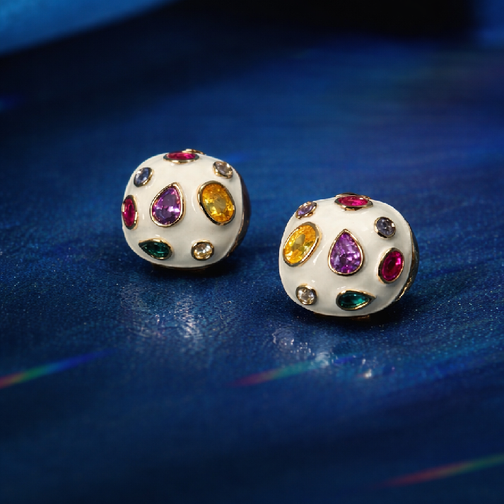 Ivory Prism Gemstone Stud Earrings
