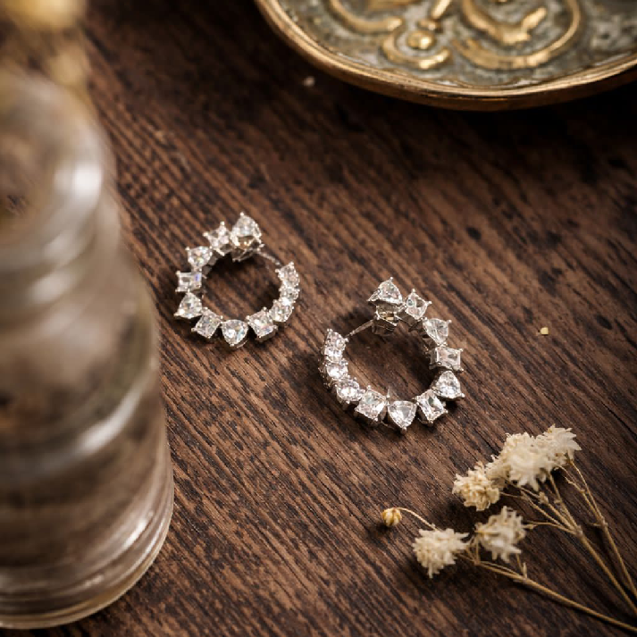 Celestial Crystal Wreath Earrings – Noore by Neetu Kaushal ✨