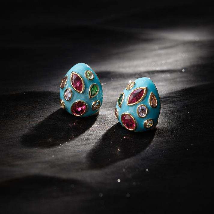 Turquoise Gemstone Stud Earrings