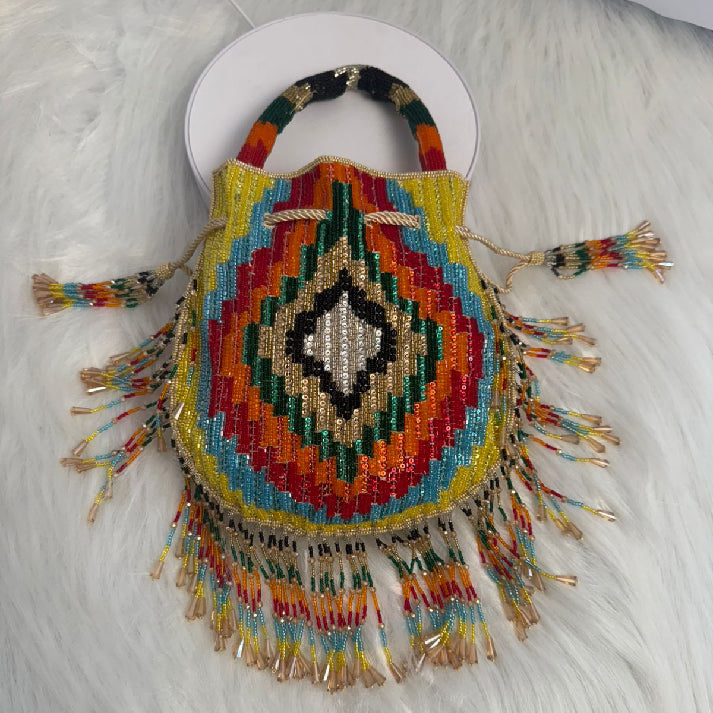 Boho Multicolour Beaded Potli Bag