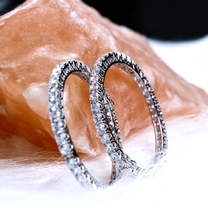 Elegant Silver-Plated Crystal Eternity Bangles