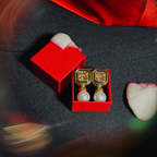 Royal Pearl Hexa Drop Earrings – Emerald Green, Royal Blue, Blush Pink, Champagne Gold & Classic Black