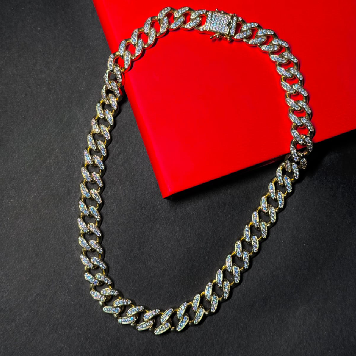 24-Inch Gold Iced Cuban Link Statement Chain | Noore by Neetu Kaushal