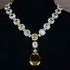 Radiant Canary Yellow & Diamond-White Crystal Drop Set