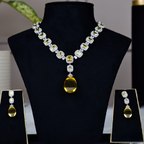 Radiant Canary Yellow & Diamond-White Crystal Drop Set