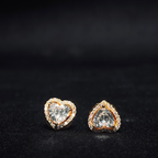 Celeste Heart Halo Stud Earrings – Available in Gold & Silver Colour