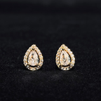 Noore Teardrop Halo Diamond Studs