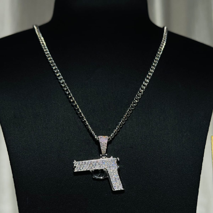 Iced Shadow Blaster Pendant Chain for Men