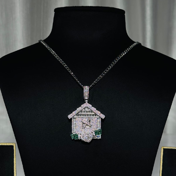 Iced Hustle House Money Pendant Chain for Men