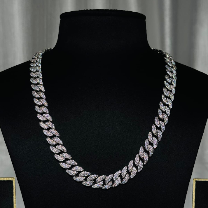 20-Inch Iced Cuban Link Diamond Necklace | Noore by Neetu Kaushal
