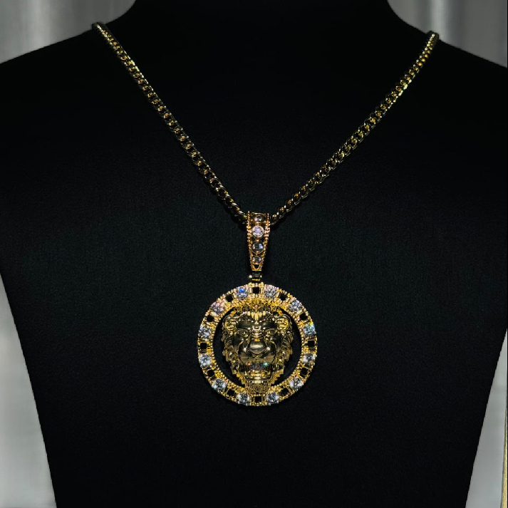 Iced Lion King Medallion Chain for Men
