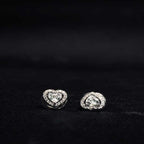 Celeste Heart Halo Stud Earrings – Available in Gold & Silver Colour