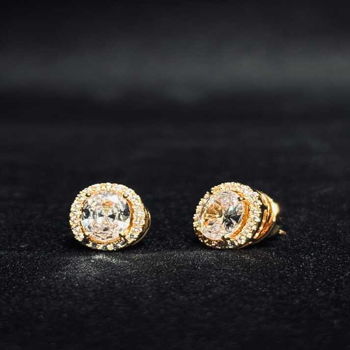 Celestial Halo Diamond Stud Earrings