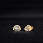 Elegant Triangle Halo Stud Earrings – Available in Gold & Silver Colour