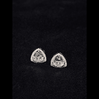 Elegant Triangle Halo Stud Earrings – Available in Gold & Silver Colour