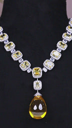 Radiant Canary Yellow & Diamond-White Crystal Drop Set